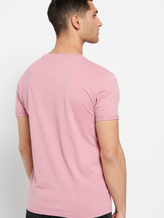 Funky Buddha Herren T-Shirt Kurzarm Rosa