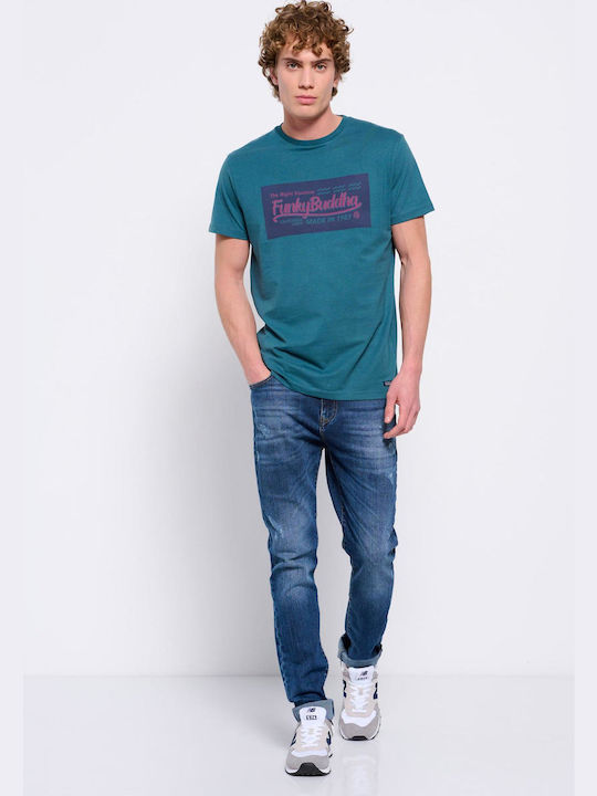 Funky Buddha Herren T-Shirt Kurzarm Grün