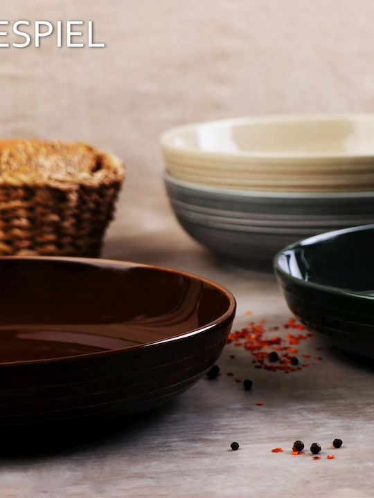 Espiel Terra Porcelain Salad Bowl Gray 25x25x6.6cm