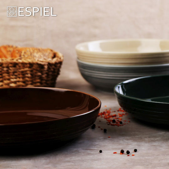 Espiel Terra Porcelain Salad Bowl Brown 28.4x28.4x5.4cm 2pcs