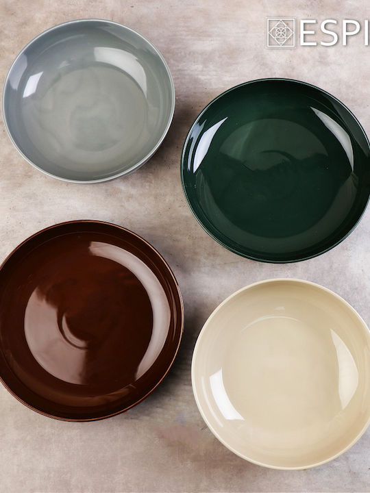 Espiel Terra Porcelain Salad Bowl Gray 25x25x6.6cm