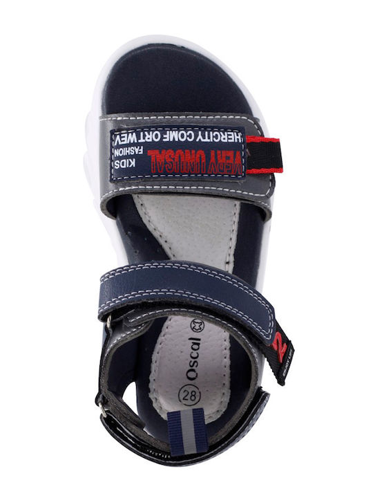 Παιδικά Πέδιλα με Σκρατς & Φωτάκια Navy Μπλε