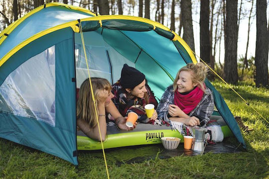 Bestway Camping Tent Tunnel Blue with Double Cloth 3 Seasons for 3 People 350x240x130cm