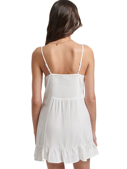 Superdry Sommer Mini Kleid Weiß