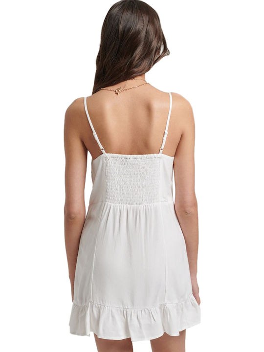 D2 Ovin Vintage Sommer Mini Kleid Weiß