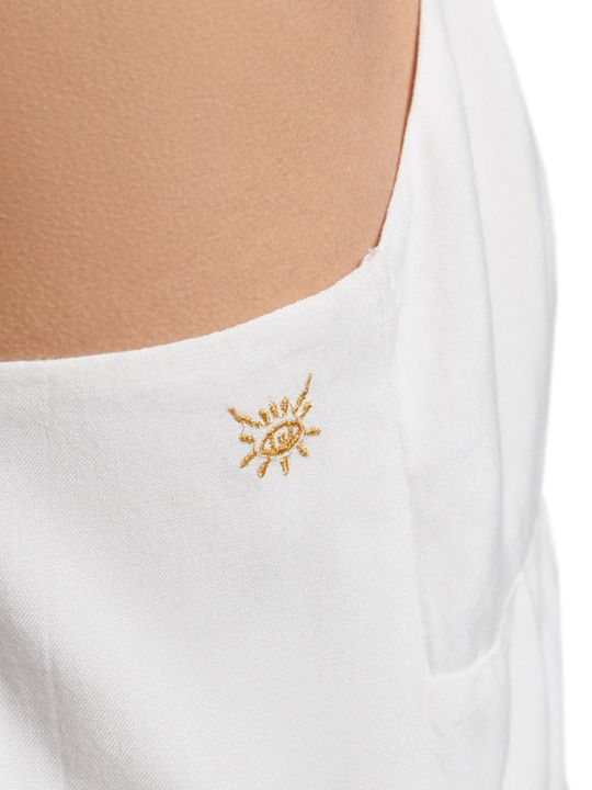D2 Ovin Vintage Sommer Mini Kleid Weiß