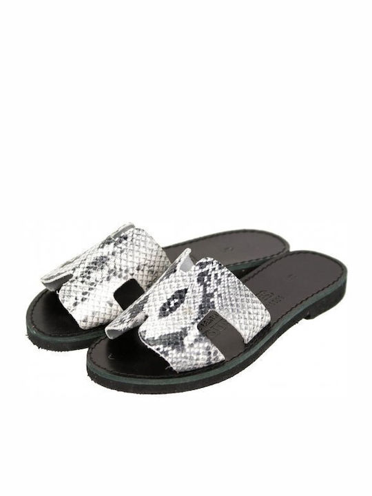 Leather Women's Flat Sandals Snake