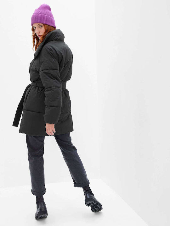 GAP Lang Damen Puffer Jacke für Winter Schwarz