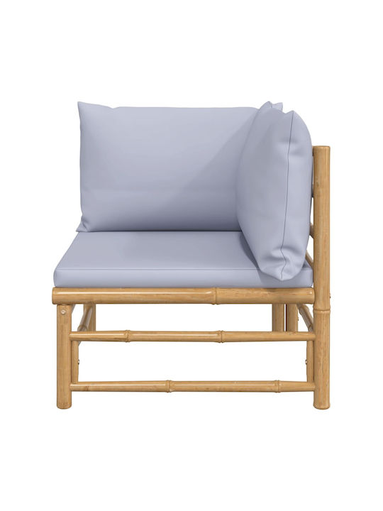 Fotoliu de exterior Bambus Maro cu pernă 69x69x65cm