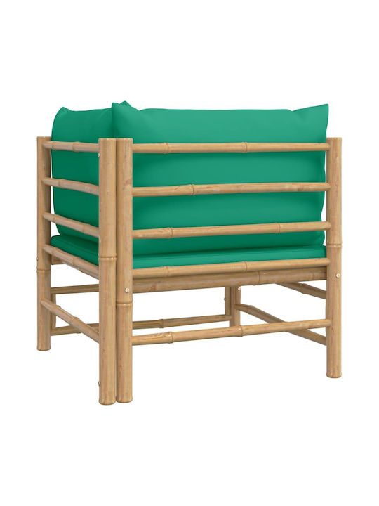 Outdoor-Sessel Bamboo Braun mit Kissen 69x69x65εκ.