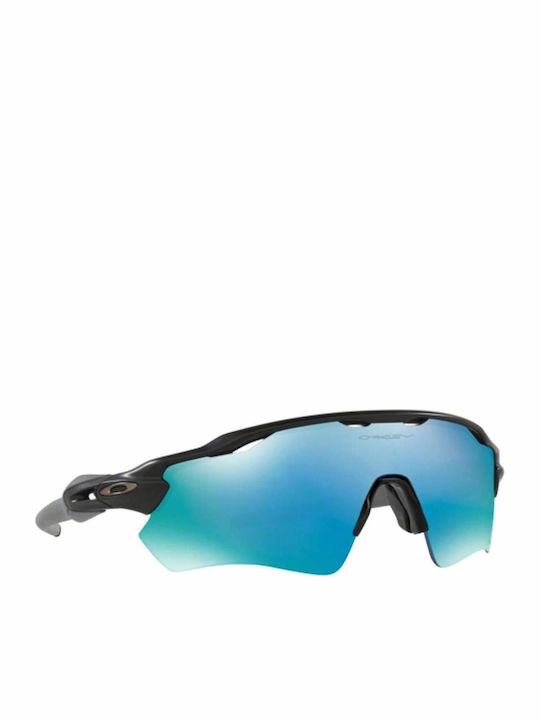 Oakley Radar Ev Path Ανδρικά Γυαλιά Ηλίου με Μαύρο Κοκκάλινο Σκελετό και Μπλε Polarized Καθρέφτη Φακό OO9208-55