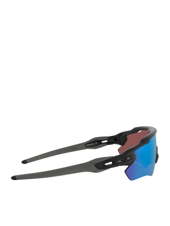 Oakley Radar Ev Path Ανδρικά Γυαλιά Ηλίου με Μαύρο Κοκκάλινο Σκελετό και Μπλε Polarized Καθρέφτη Φακό OO9208-55