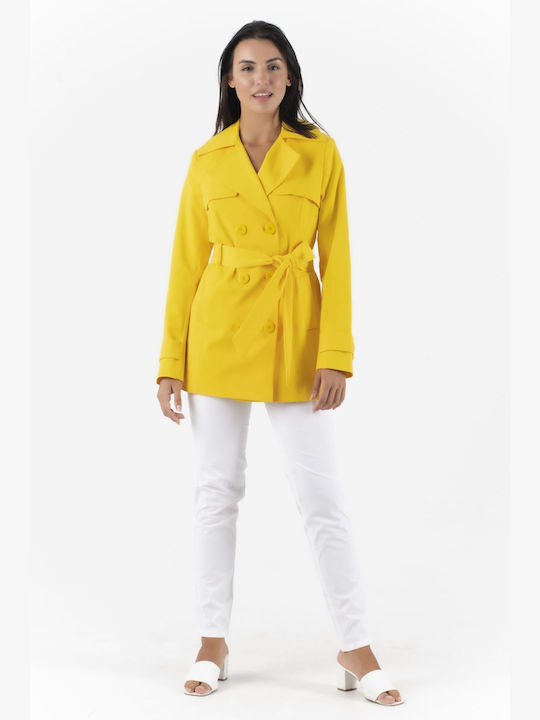 FOREL WOMEN'S YELLOW TRENCH COAT 547002