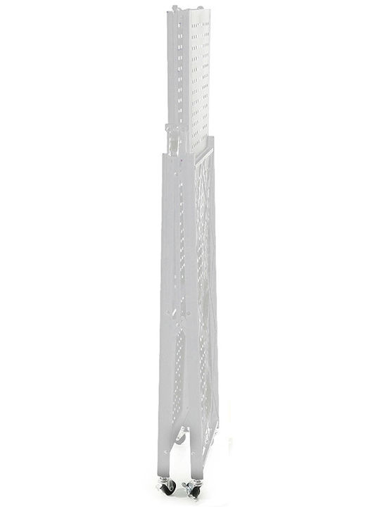 Raft Metalic 726124 3 Rafturi Roți Albe 71x34x87cm Pliabil