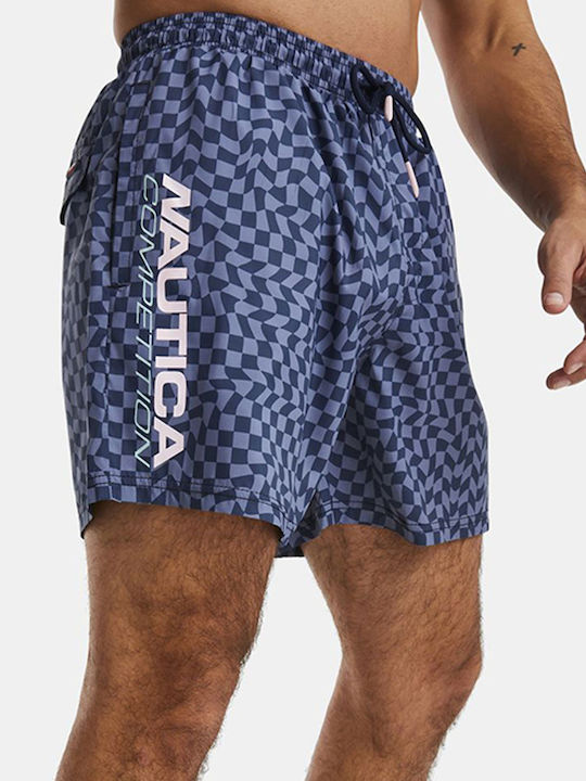 Oslo 5'' Men's Swimwear Shorts Navy Blue with Patterns