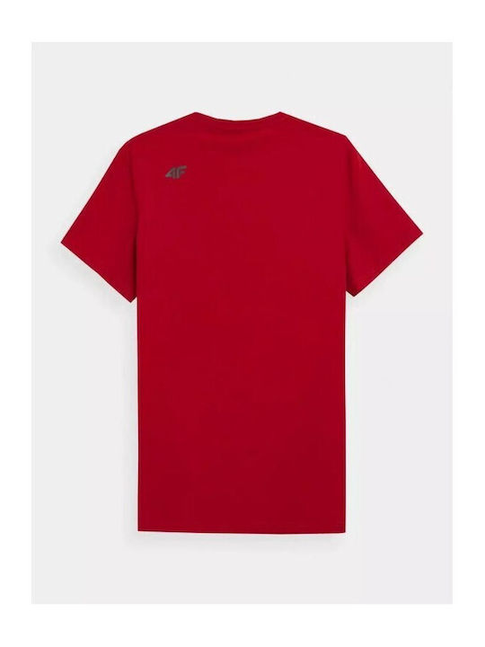 4F Men's Short Sleeve T-shirt Red