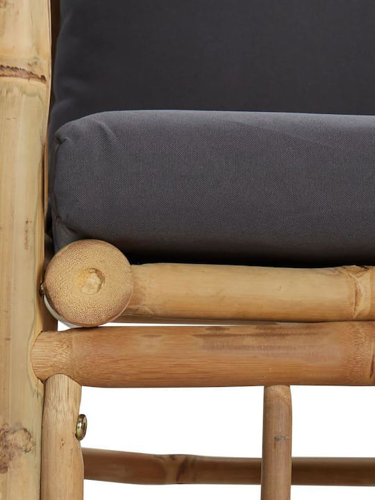 Outdoor Armchair Bamboo Brown with Cushion 63x69x65cm