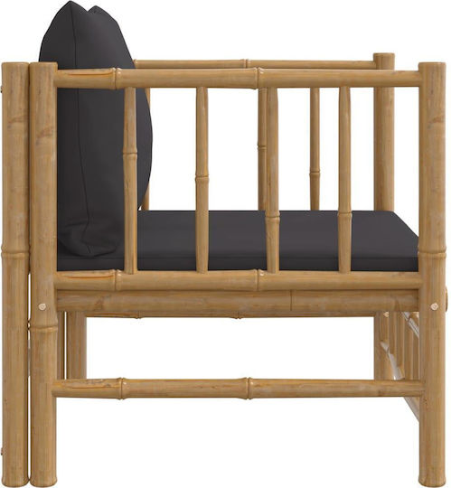 Outdoor-Sessel Bamboo Braun mit Kissen 63x69x65εκ.