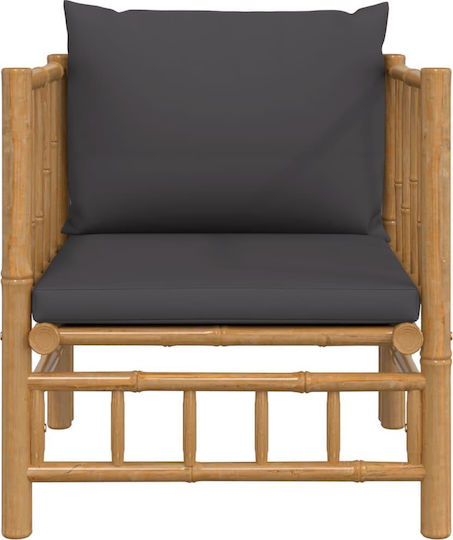 Outdoor-Sessel Bamboo Braun mit Kissen 63x69x65εκ.