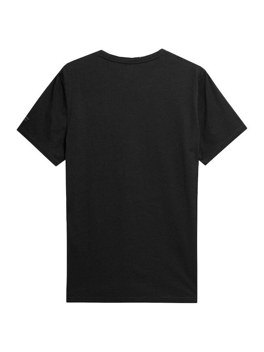 4F T-shirt Bărbătesc cu Mânecă Scurtă Negru