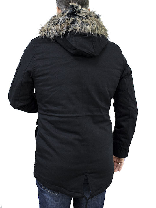 Zen And Zen 00765 Men's Winter Parka Jacket Black