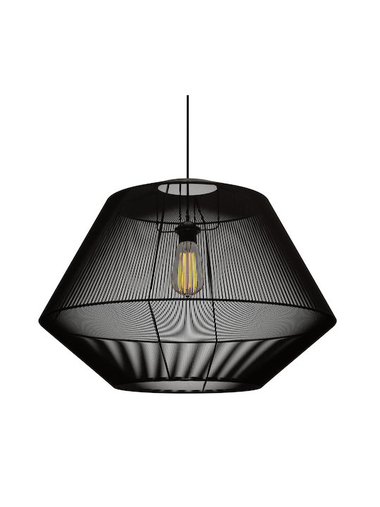 Alphab2b Hängelampe Schwarz Boho mit Fassung E27 40cm.