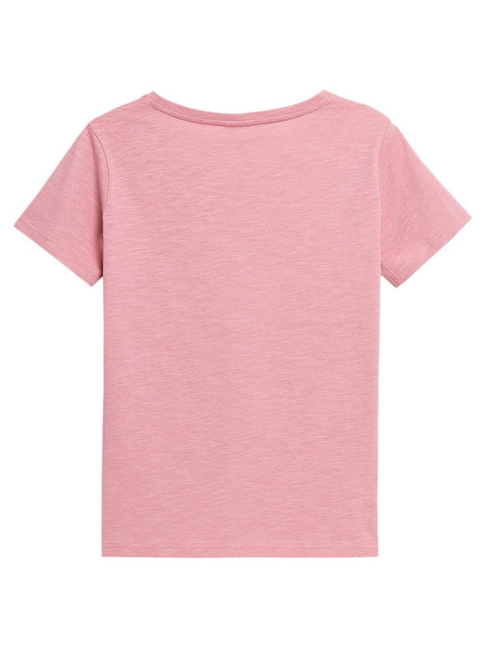 4F Women's T-shirt with V Neck Pink