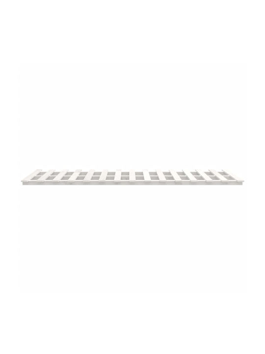 Double Bed Base Wooden White With Slats For Mattress 150x200cm