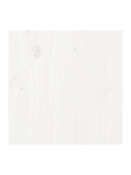 Double Bed Base Wooden White With Slats For Mattress 150x200cm