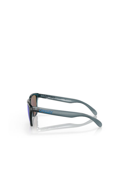 Oakley Frogskins Ανδρικά Γυαλιά Ηλίου με Μαύρο Κοκκάλινο Σκελετό και Μπλε Polarized Καθρέφτη Φακό OO9013-F6