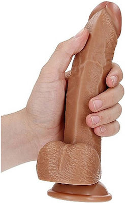 Shots RealRock Curved Ρεαλιστικό Dildo με Όρχεις και Βεντούζα Flesh 20cm