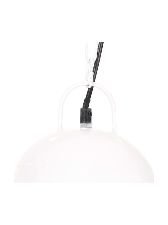 vidaXL Industrial Pendant Light White Bell with Socket E27 32x41cm