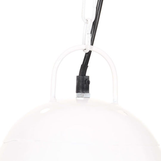 vidaXL Industrial Pendant Light White Bell with Socket E27 32x41cm