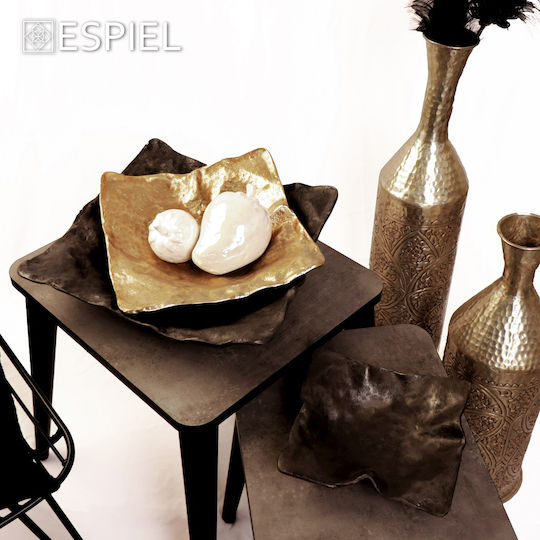 Espiel Platou Decorativ Pătrată Metalic Gri 1buc 29x29buc Espiel Platou Decorativ Pătrată Metalic Gri 1buc 29x29buc