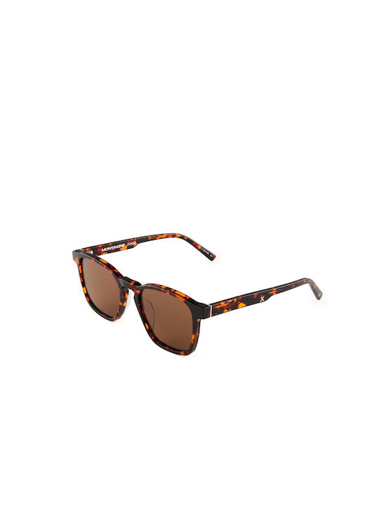 Oscar & Frank Montaigne Sunglasses with Brown Tartaruga Acetate Frame and Brown Lenses 049RP