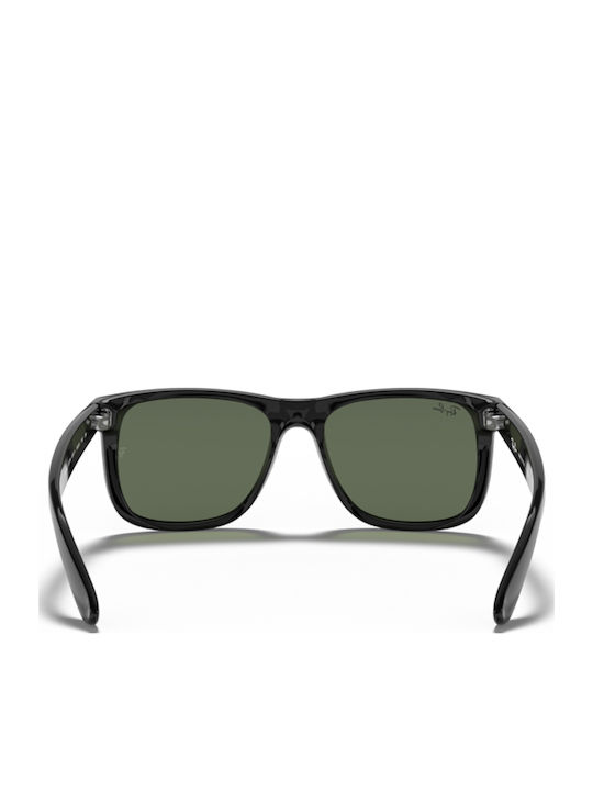 Ray Ban Justin Unisex Sunglasses with Black Plastic Frame and Green Lens RB4165 601/71
