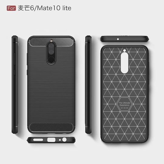 Techsuit Carbon Задна корица Силикон Черен (Huawei Mate 10 Lite)