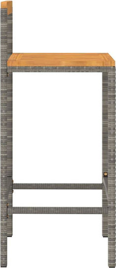 Табуретка Бар За външна употреба Сив 4бр 40x44x78см