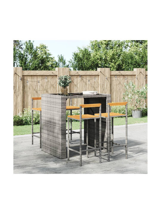 Hölzernes Gartenhocker Grau 4Stücke 40x44x78cm Hölzernes Gartenhocker Grau 4Stücke 40x44x78cm