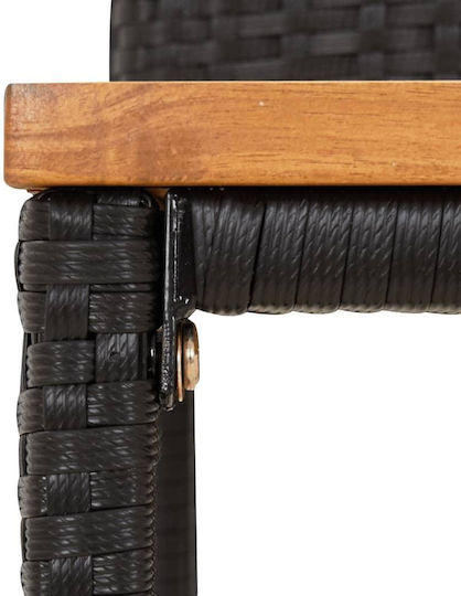 Σκαμπό Μπαρ Εξωτερικού Χώρου Rattan Μαύρο 2τμχ 40x42x78cm