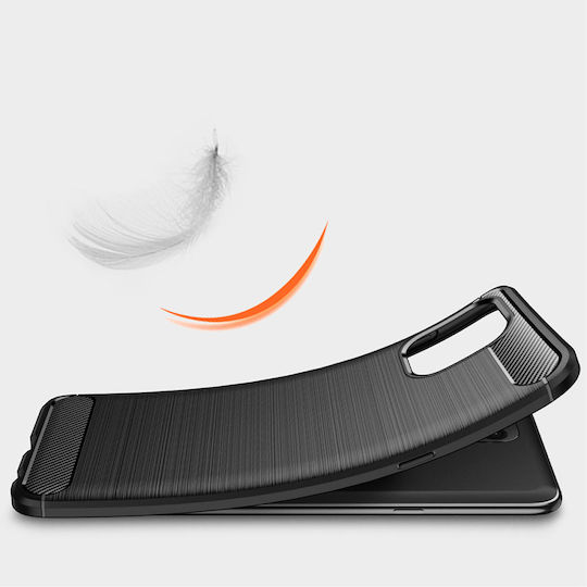 Techsuit Carbon Back Cover Silicon Negru (Edge 20 Lite)