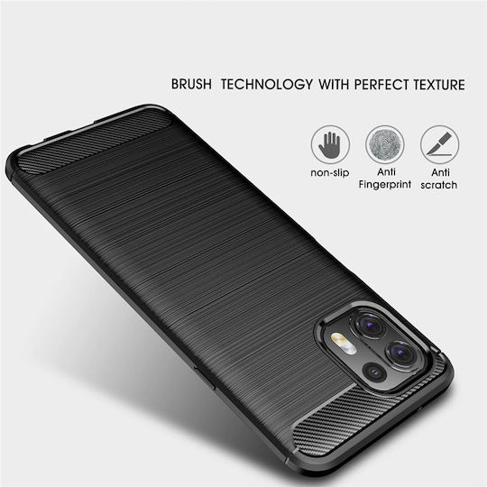 Techsuit Carbon Back Cover Silicon Negru (Edge 20 Lite)