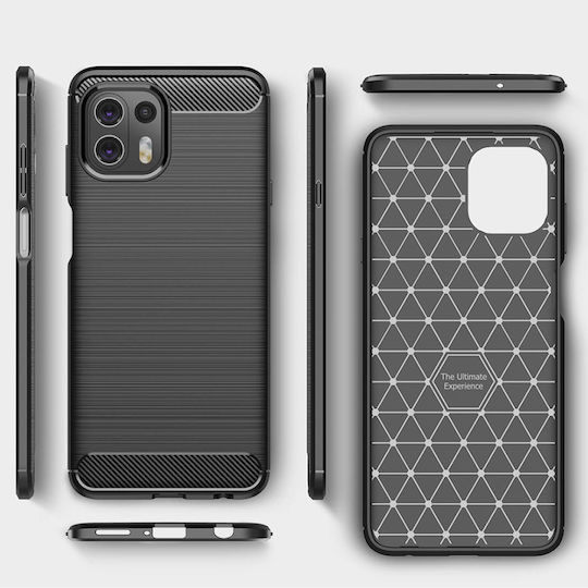 Techsuit Carbon Back Cover Silicon Negru (Edge 20 Lite)