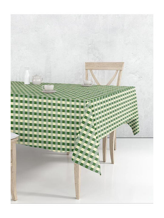 Sunshine 2024 Cotton & Polyester Checkered Tablecloth Green 140x140cm