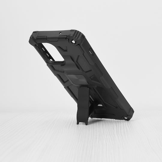 Techsuit Blazor Series Silicone / Plastic Back Cover Black (Motorola Moto G100)