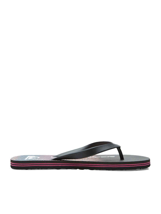 Molokai Wordblock Men's Flip Flops Black/Blue/Pink