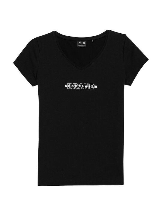 4F Γυναικείο T-shirt Μαύρο