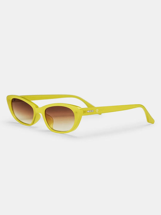 Chpo Vienna Women's Sunglasses with Lemon Brown Plastic Frame and Brown Gradient Lens 16133QA