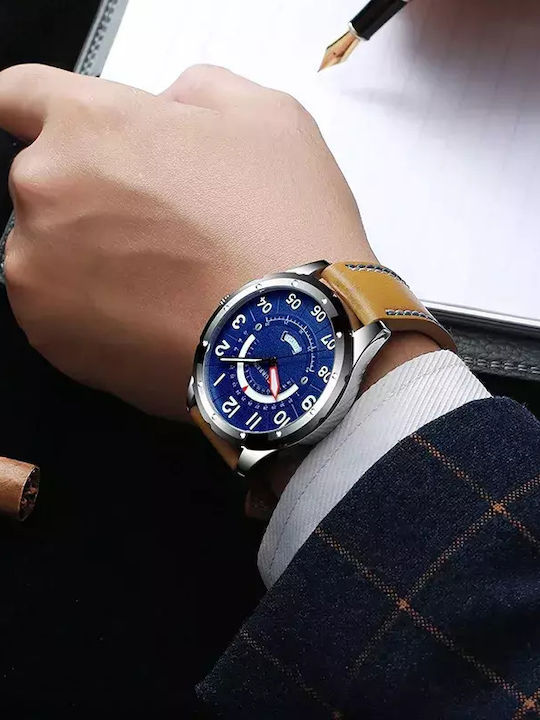 Curren CR Herrenuhr Batterie mit Braun Lederarmband