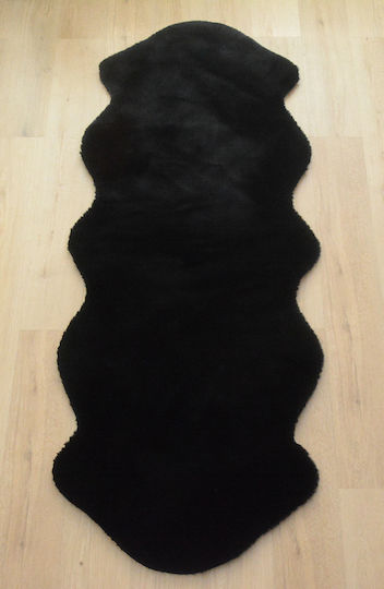 Newplan Shaggy Bedroom Rugs Set Puffy FC9 Black 3pcs